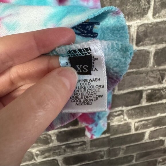 Aviator Nation Hand Dyed Pullover Crop Hoodie Tie Dye blue purple - Picture 7 of 11